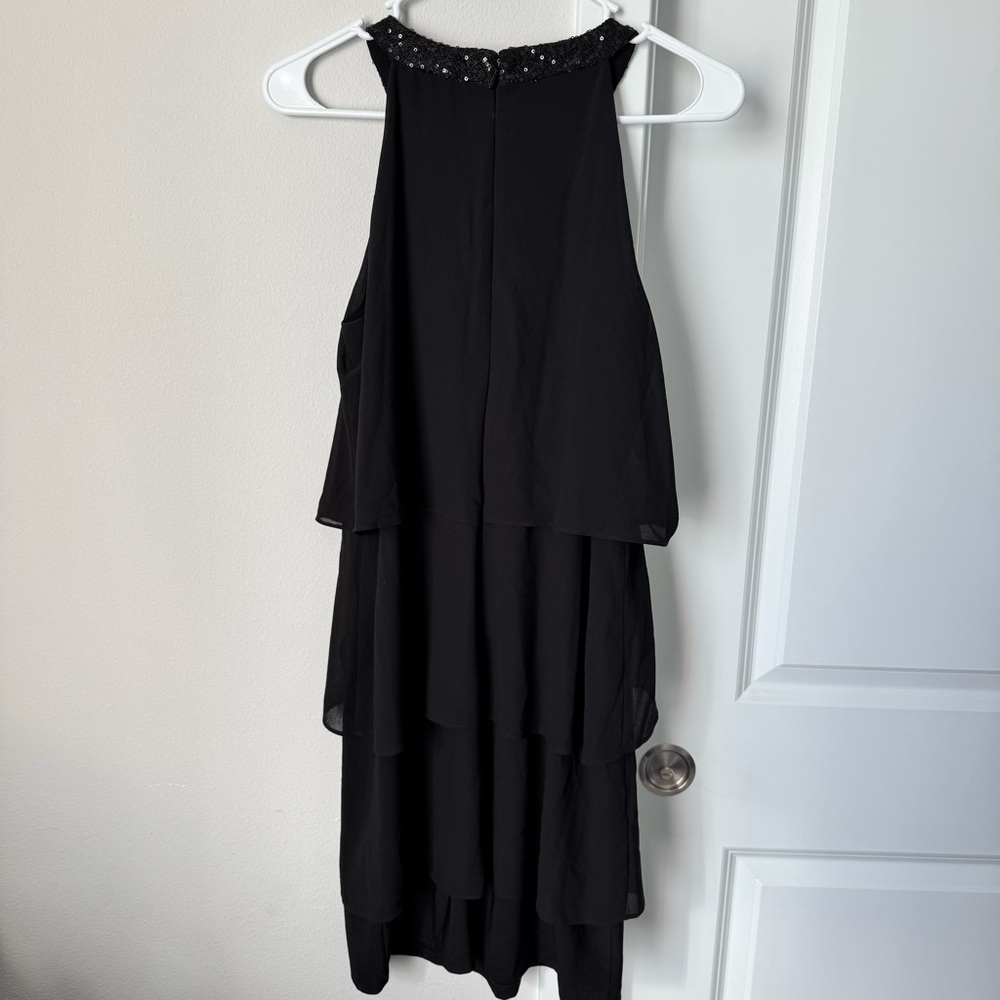Chaps Black Dress Size 6 Layered Sequins Tiered Special Occasion Wedding Tank - Picture 8 of 11